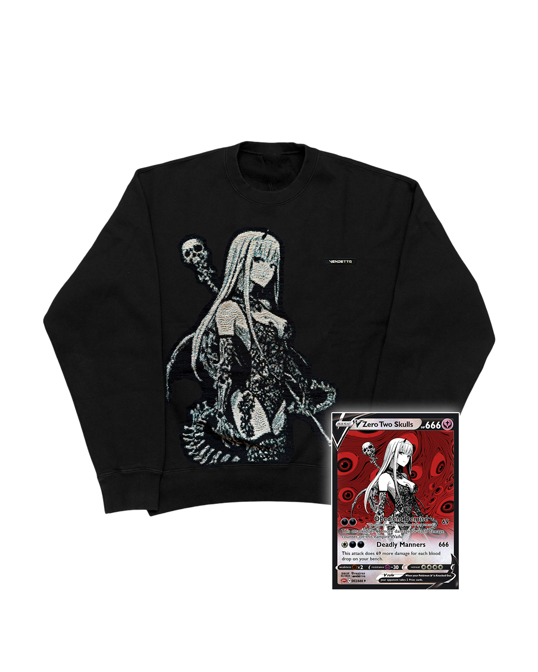 Skull Code Two - Embroidered Tapestry Crewneck - Limited Edition